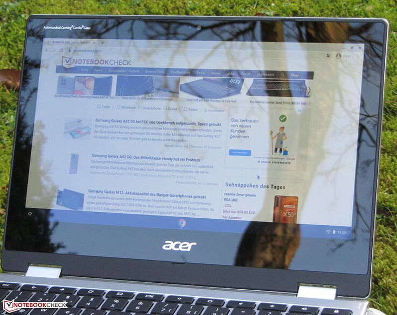 Acer Chromebook Spin 311 outdoors